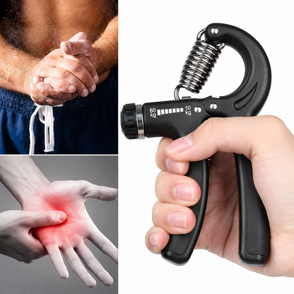 5-Piece Hand Grip Strengthener Set, Adjustable 11–132 lb Grip Trainer with Finger Exerciser, Stress Ball, Grip Ring and Hand Exerciser for Forearm, Wrist and Finger Training