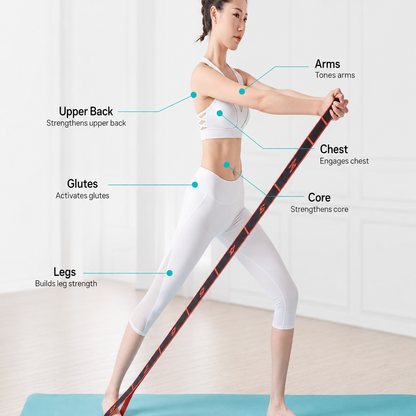 Adjustable 12-Slot Stretch Strap, Multi-Loop Stretching Band for Yoga, Pilates, Dance & Home Workout, Full Body Flexibility Training Strap, Lightweight Portable Fitness Accessory
