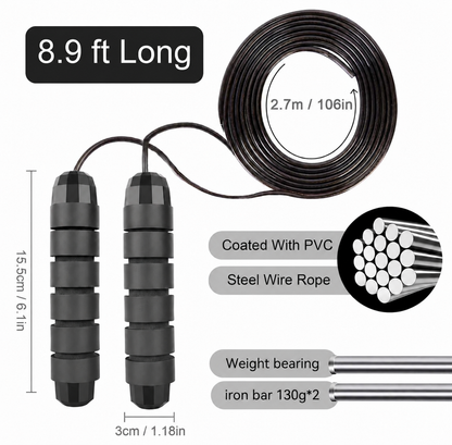 Adjustable-Pro Speed Jump Rope, Tangle-Free Skipping Rope with Ball Bearing Swivel & Ergonomic Handles for Women, Men & Kids, Home, School & Gym Workouts